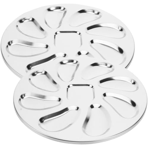 JOYOFREELY �X�e�����X���V���o�[�̃I�C�X�^�[�v���[�g ���y�k�`��̃T�[�r���O�g���C �K�тɂ����@�\�t�� �\�[�X�z���_�[�t�� �ƒ�⃌�X�g�����g����֗��ȃL�b�`���p�i 2�Z�b�g