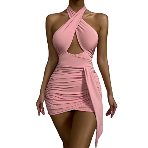 Robe moulante croisée femme dos nu chic vêtement de soirée sexy