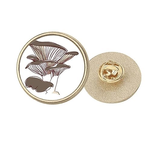 Broche ronde champignon gravée finitions dorées Delicious Home accessoire de luxe
