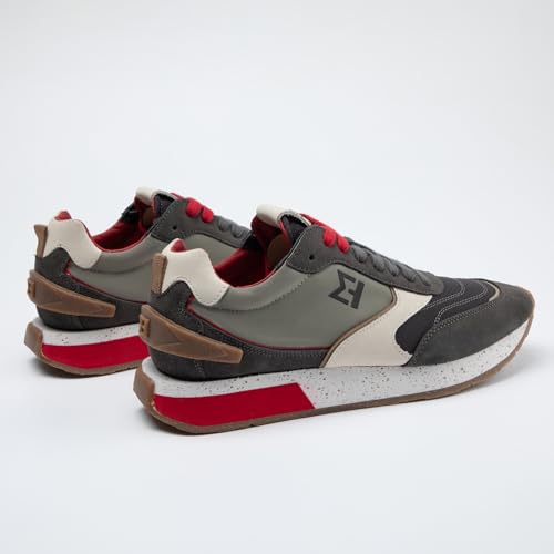 The SJ610 is a Modern Trainer Sneaker Made of Nylon and Premium Suede. The Leather Wave Part on The Side Gives it a Dynamic Touch.3