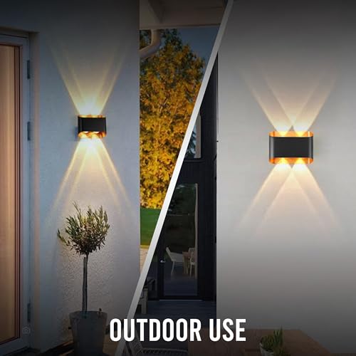 Image of Gesto 4W Waterproof Led Wall Light for Home Decoration - Up Down 2-Way LED Wall Lamp | IP65 Outdoor Fancy Wall Lights for Balcony,Gate,Elevation,Garden,Patio | Decorative Wall Mount Light -Pack of 1