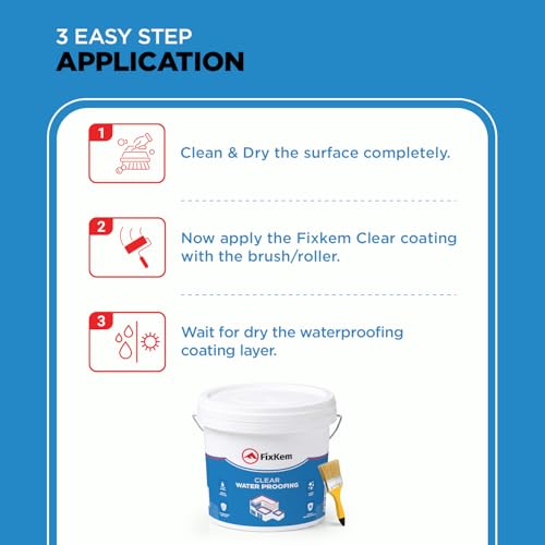 Image of Clear Waterproofing 4L Transparent Glue for Roof Leakage Crack Seal Agent Roof Water Leakage Solution Waterproof Glue Waterproofing for Wall, Tile and Pipes with brush