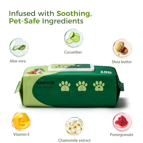 image for Snuvid 600 Count Dog Wipes, Pet Wipes for Dogs & Cats, Hypoallergenic,
