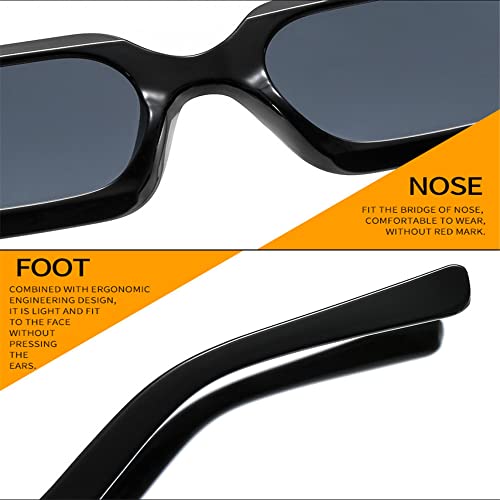 Lunettes de soleil carrées rétro rectangulaires léopard UV400