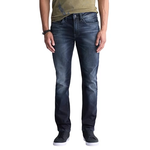 Buffalo David Bitton Men's Slim Ash Jeans, Crinkled and Sanded