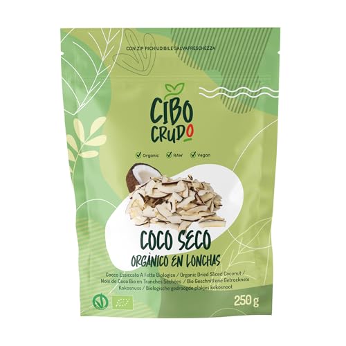 Rebanadas de Coco Orgánicos - 200g. Coco Deshidratado de Cultivo Ecológico Sin Azúcar y Aditivos. Snack Puro Sano y Natural Secado al Sol.