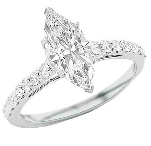 Houston Diamond District 1.5 Carat Marquise Cut Classic Graduating Pave