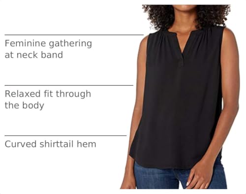 Amazon Essentials Women's Sleeveless Woven Shirt Shirt, -Black, Small - image 4