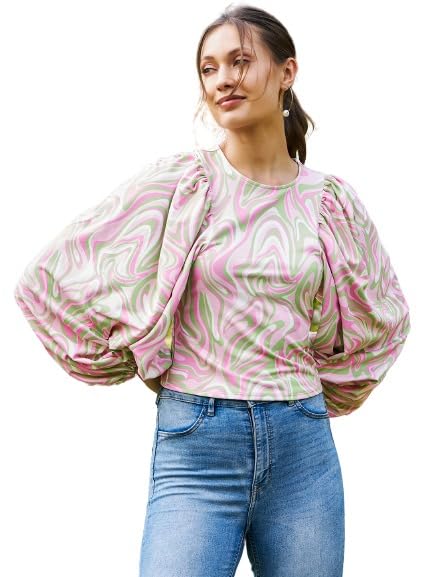 Casual Tops for Women Bat Wings Sleeves Knitted Top-image-36