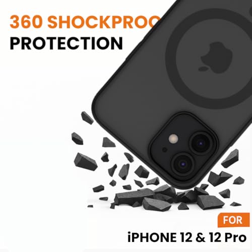 Image of Outagear iPhone Case, Matte Black, Mag-Safe Compatible with Strong Magnetic Force, Shockproof Camera Protection, PC TPU Hybrid (Matte Black, iPhone 12)