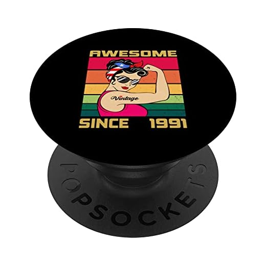 Regalos de cumpleaños vintage de 1991 para mujeres de 32 años nacidas en 1991 PopSockets PopGrip Intercambiable