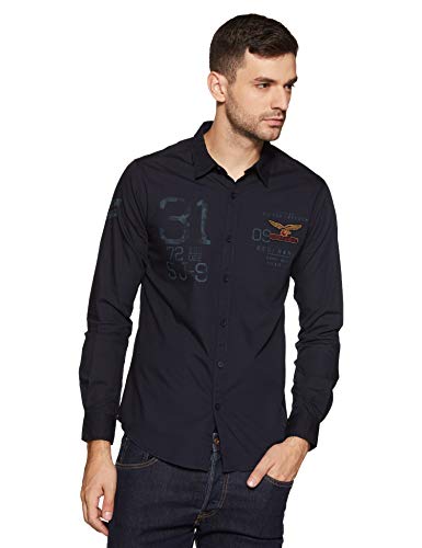 Image of Spykar Men's Solid Slim Fit Shirt