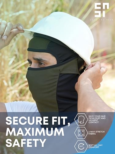 Image of inchPack of 2 Black & Blue Premium Face Mask for Bikers I Breathable Full Face Cover Balaclava for Men I Helmet Mask for Dust Protection
