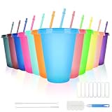 BELICOO 12 Stück Farbwechsel Becher 17oz/480ml Trinkbecher Set