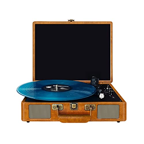CLSDRZC Tocadiscos de Vinilo Tocadiscos Vintage Blutooth para Discos de Vinilo Maleta Tocadiscos 2 Altavoces estéreo Incorporados Ruby Stylus Tocadiscos Retro de 3 velocidades y 3 tamaños