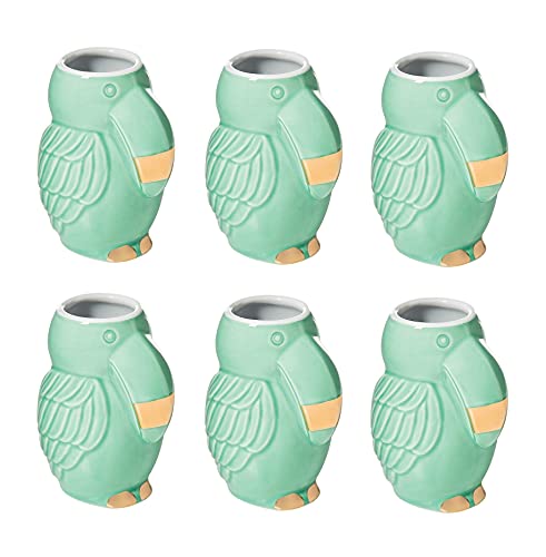 Slant Collections Green Toucan Shot Glass - Stylish Tropical Liquor Mini Bird Cup In Mint | Pack Of 6 #TOP6