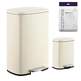 happimess HPM1006F Connor Rechteckiger Mülleimer mit sanft schließendem Deckel und kostenlosem Mini-Mülleimer, fingerabdruckresistent, modern, minimalistisch, für Zuhause, Küche, Büro, Badezimmer,