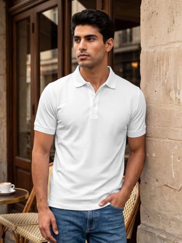 Image of Beyoung Imported Poly Regular Fit Solid Polo Tshirt for Men | Collar Tshirt | Half Sleeves | Solid Casual T-Shirt