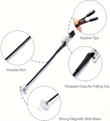 Metal Magnetic for Alligator Clip Set with Flexible Rod and Storage Box for Model Painting and Airbrush Spray Hobby Tools — view 7