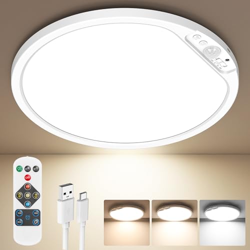 Image of Rechargeable Motion Sensor Ceiling Light, 12000mAh Battery Closet Light
