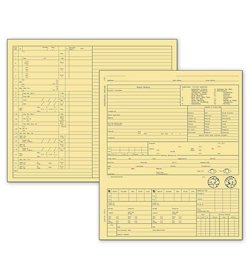 5Forms Optometry Exam Record Folder Style Card 5 x 8