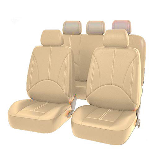 Housses de siège de voiture en cuir synthétique de qualité supérieure beige uni