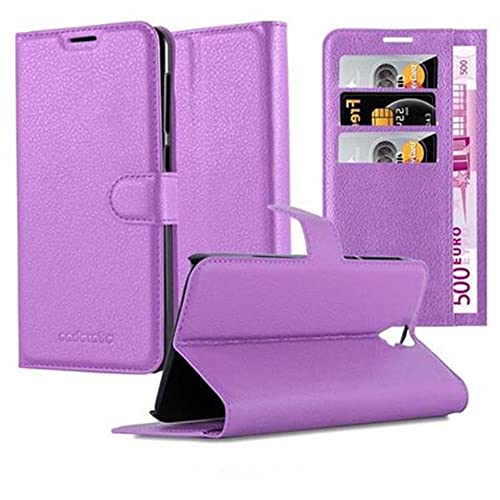 Cadorabo Book Case Compatible with HTC ONE E9 Plus in Pastel Purple - with Magnetic Closure, Stand Function and Card Slot - Wallet Etui Cover Pouch PU Leather Flip