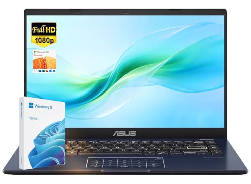Image of ASUS Vivobook Laptop, 14" FHD Display, Intel Celeron N4500 Processor, 4GB RAM, 1.1TB Storage (128GB SSD + 1TB OneDrive), Thin & Lightweight Student Laptop, WiFi, Bluetooth, HD Webcam, Windows 11