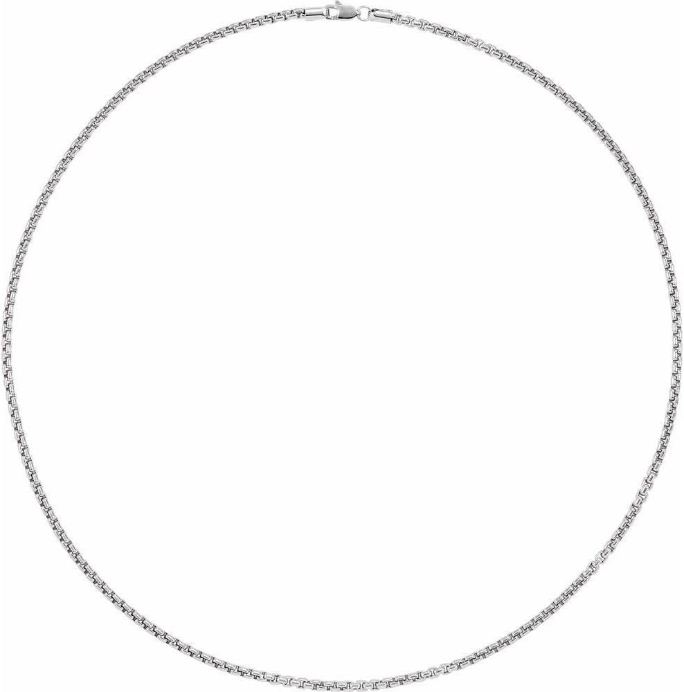 Sonia Jewels Solid 925 Sterling Silver 2.6mm Rounded Box Chain Necklace Secure Lobster Clasp Closure 20" - Image 2