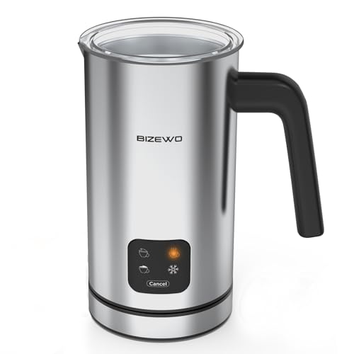 BIZEWO Milk Frother Electric, Warm and Cold Milk Steamer, 4 IN 1 Automatic Milk Warmer Stainless Steel with Touch Screen for Coffee, Latte, Macchiato, Cappuccino, Hot Chocolate by BIZEWO - Image 8