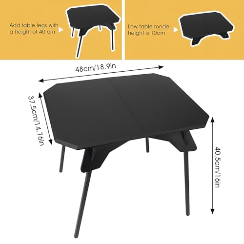 ele ELEOPTION Mesa de Camping Portátil Plegable Pequeña con Patas de Aluminio Color Negro miniatura 3