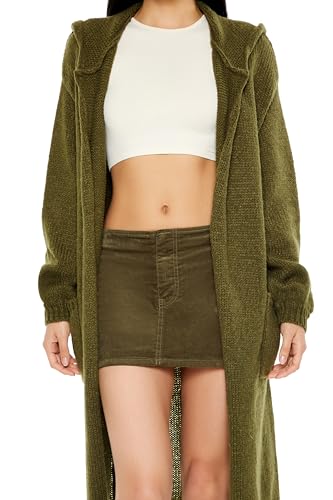 Image of Forever 21 Women's Hooded Cardigan Sweater
