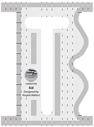 Creative Grids Machine Quilting Tool - Sid - CGRQTA9 - Made in USA, Non-Slip Grip Acrylic Quilting & Sewing Template Ruler for Free-Motion Quilt Patchwork Design on Domestic Sewing & Longarm Machines
