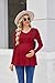 Ekouaer Womens 4 Packs Maternity Shirts Long Sleeve Pregnancy Tops V Neck Tunic Blouses Clothes Black/Light Grey/Wine Red/Stripped Large