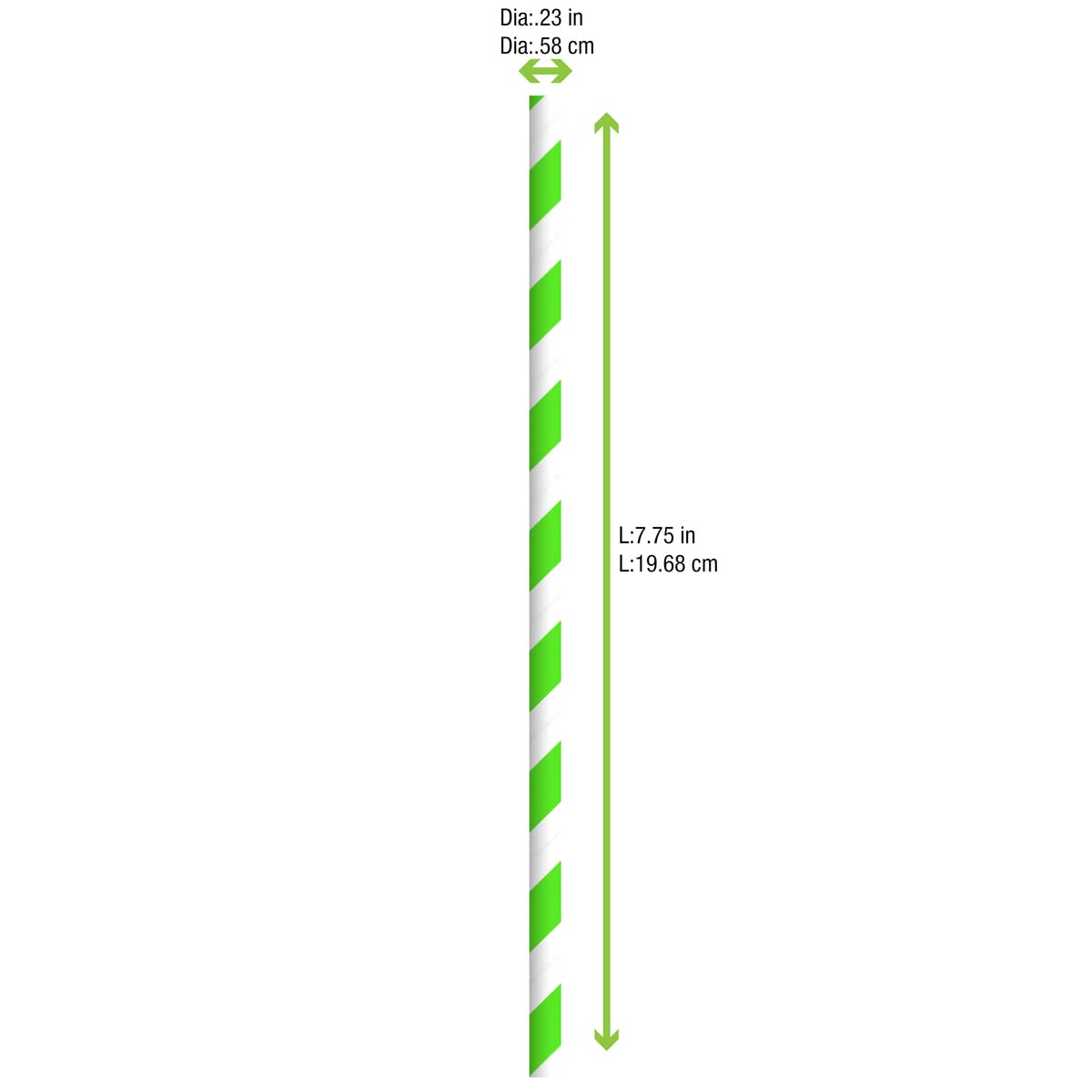 PACKNWOOD 210CHP19EMB-straws drinking green - green and white straws-wrapped green striped straws- biodegradable green stripe straws(0.4 inches)