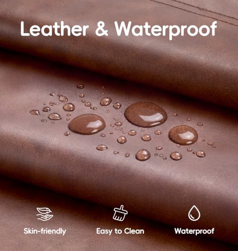 Image of Hobestluk Small Bean Bag Chair Lazy Floor Sofa Bean Bags with Memory Foam Filled Leather Waterproof Beanbag Lounge Sofa Armless Chair for Bedroom Playroom and Reading Nook Dorm (Brown, Small)