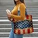 Fashion Flag Tote Bags Women,Star Stripes Graphic Shoulder Grocery Tote Bag Large Handbags l Leopard-print national flag