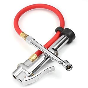 AstroAI 25.6” Heavy-Duty Tire Pressure Gauge with Inflator, Dual Head Chuck ANSI B40.1 Accurate Tire Inflator with Pressure Gauge, 10-120PSI, Compatible with 1/4″ NPT Air Compressor