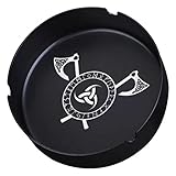 3. Bandeja decorativa y funcional: cenicero negro genial para interiores, regalo perfecto para fumadores, ideal como regalo para novio, novia, marido, esposa, papá, hijo, fanáticos de los vikingos y mejores amigos, el origen vikingo para la amistad eterna. u otros fumadores. para los amantes de