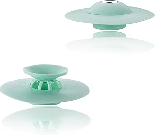 Sweet seven 2Pcs Green Silicone Shower Drain Stopper Plug - Portable Bathtub Cover