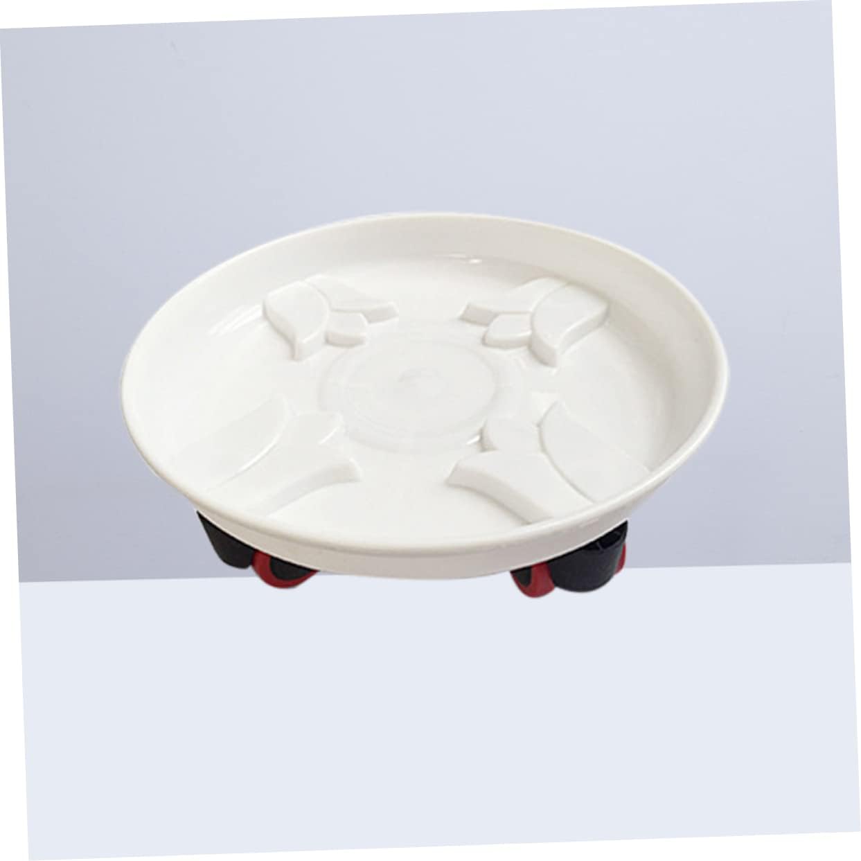 Removable Plant Pot Dolly with Wheels Heavy Duty Resin Flower Pot Stand for Use Inner Diameter Outer Diameter White Caster Tray