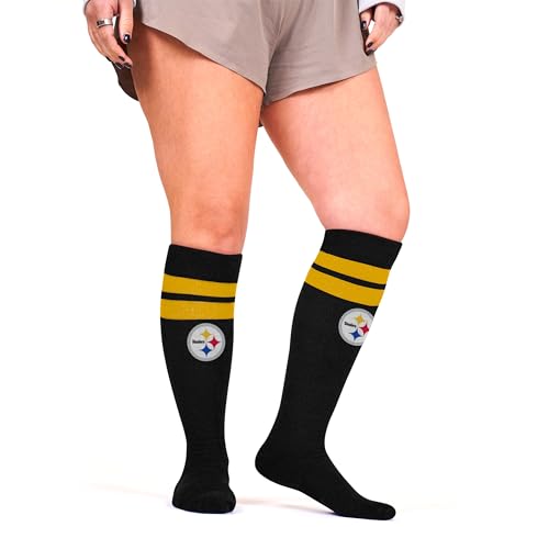 For Bare Feet NFL PITTSBURGH STEELERS Cozy Feather Compression Varsity Stripe Team Color Small/Medium - Image 3