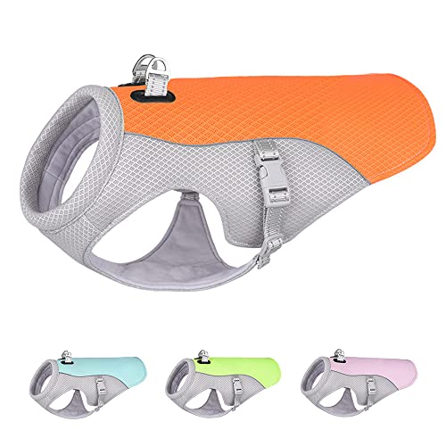 Gilet de Refroidissement pour Chien de Taille Moyenne et Grande Taille - Veste rafraîchissante - pour activités en Plein air, randonnée, entraînement - Orange M Cover