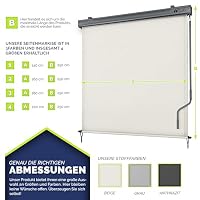 tillvex® Senkrechtmarkise 180 x 250 cm für Innen & Außen mit Regencover – Ansicht 7
