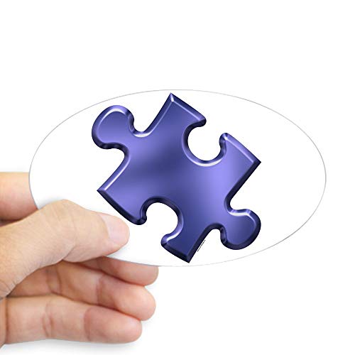 CafePress Puzzle Piece Ala Carte 1.4 (Blue) Oval Sticker Oval Bumper Sticker, Euro Oval Car Decal