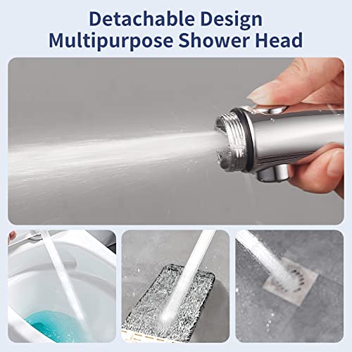 HANLIAN High Pressure Shower Head with Pause Button, 3 Spray Modes Shower Head for RV Camper, Water Saving On Off Shower, Handheld Shower Head with Hose and Adjustable Self-adhesive Holder (Chrome) by HANLIAN - Image 6
