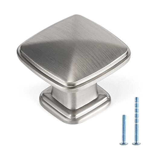 Lontan Kitchen Cabinet Knobs Brushed Nickel Drawer Knobs - 6 Pack Beveled Square Drawer Knobs Cabinet Hardware Dresser Knobs For Cabinets And Cupboard #TOP18