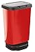 M-Home PLS8160-31 kosz na śmieci z pedałem, 40 l, tworzywo sztuczne, czerwony/metal, PLS8160-31
