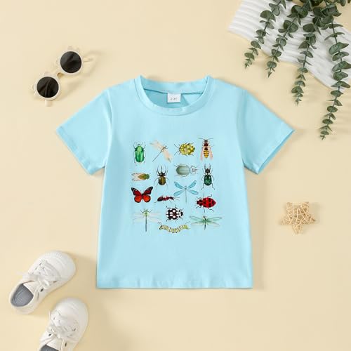 Image of Little Girl /Boy Shirts Insect Animals Tee Shirt Top Summer Short Sleeve Clothes 2-7 Years