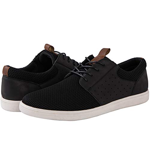 GLOBALWIN Men's Black Lace Up Fashion Sneakers 4 Eyelets Casual Shoes for Men 12M